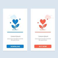 Gratitude Grow Growth Heart Love  Blue and Red Download and Buy Now web Widget Card Template vector