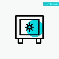 Locker Lock Global Logistic turquoise highlight circle point Vector icon