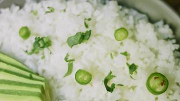 Chili con carne with long rice. Made from turkey with Belgian beer. Mexican cuisine video