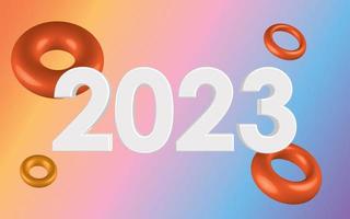 Happy New Year 2023 3D vector