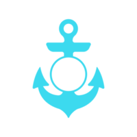 silhouettes of an anchor for a boat traveler in the ocean Isolated on background. png