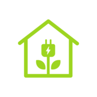 Solar home icon. Houses using solar roofs for home appliances Concept of natural energy png