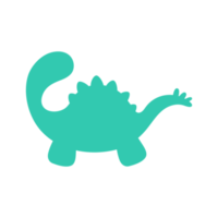 Blank baby dinosaur silhouette for add cute text for kids. Isolated on background. png