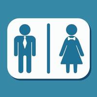 icono de signo básico simple pictogramas de baño masculino y femenino. iconos de wc, señales de puerta de baño. vector