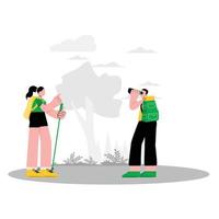 Couple exploring tourist site vector