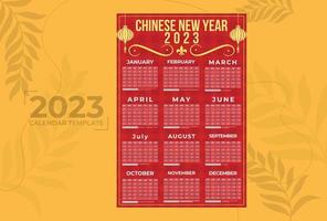 Happy New Year 2023 Monthly calendar template. Week Starts on Sunday. Wall calendar in a minimalist style. Vector design stationery template. Flat style color.