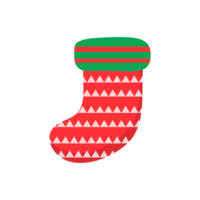 Weihnachtssocken. rote und grüne Socken mit verschiedenen Mustern für die Weihnachtsdekoration. png