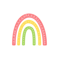 Boho-Regenbogen. pastellfarbener handgemalter Regenbogen für die Wanddekoration im Kinderzimmer png