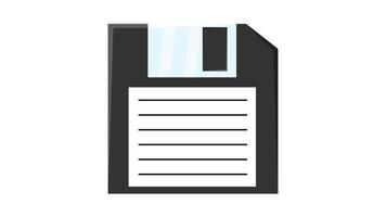 Old retro vintage hipster floppy disk for computer to store information, pc from 70s, 80s, 90s. Black and white icon. Vector illustration