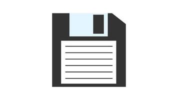 Old retro vintage hipster floppy disk for computer to store information, pc from 70s, 80s, 90s. Black and white icon. Vector illustration