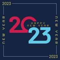 2023 Typography Happy New Year banner modern background vector illustration