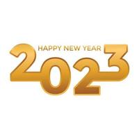 Happy New Year 2023 golden Vector Illustration