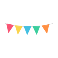 Party bunting flags. Colorful flags to hang at celebration parties. png