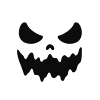 Scary Ghost Horror Face Silhouette For Carving On Halloween Pumpkin png