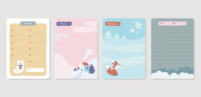 Winter Themed Journal Template vector