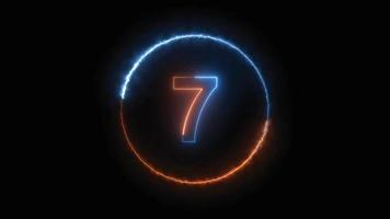 number seven glowing in the dark vector