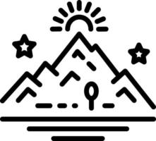 icono de línea para montaña vector