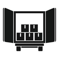 Open warehouse truck icon, simple style vector