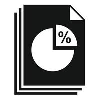 Tax pie chart icon, simple style vector