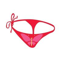 Pink sexy thong panties icon, cartoon style vector