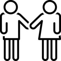 line icon for friendly vector