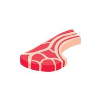 Piece of steak icon, isometric 3d style vector