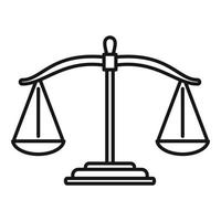 Judge balance icon, outline style vector