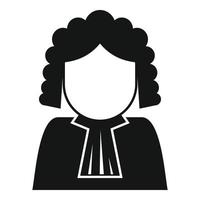 icono de avatar de juez, estilo simple vector