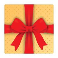 Christmas gift box icon, realistic style vector