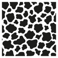 Black polka dot background of milk cow leather. png