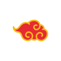 chinese red cloud element for decorating the Chinese New Year png