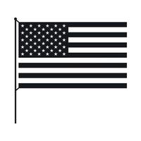 American flag icon, simple style vector