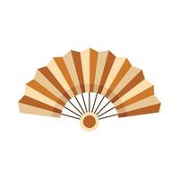 Bamboo hand fan icon, flat style vector