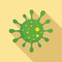 Green bacteria icon, flat style vector