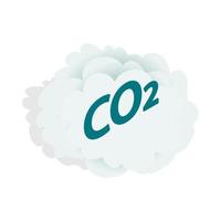 CO2 cloud icon, isometric 3d style vector