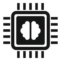 Brain ai processor icon, simple style vector