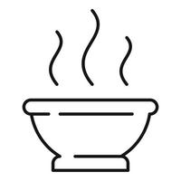icono de tazón de té ayurveda, estilo de esquema vector