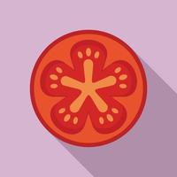 Cutted tomato icon, flat style vector