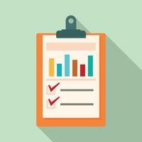 Checklist graph icon, flat style vector