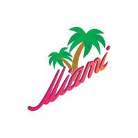 Palm trees Miami icon, isometric 3d style vector