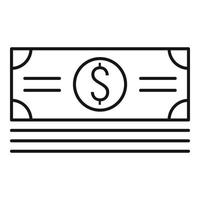 icono de paquete de dólares, estilo de contorno vector