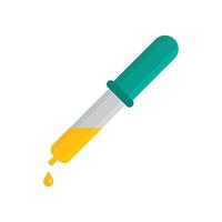 Pipette yellow drop icon, flat style vector