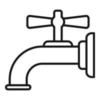 Water tap icon, outline style vector