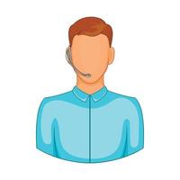 Customer service operator, headset icon vector