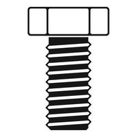 Chrome screw bolt icon, simple style vector