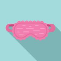 Night sleeping mask icon, flat style vector