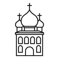 icono de la iglesia ortodoxa, estilo de contorno vector