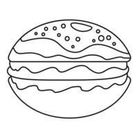 icono de hamburguesa, estilo de esquema vector