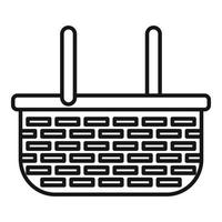 Wicker picnic icon, outline style vector