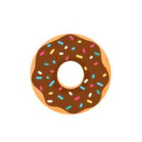 Donut Circle donuts with colorful holes covered in delicious chocolate. png